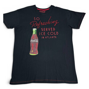 Coca-Cola “So Refreshing Served Ice Cold In Atlanta” Black Graphic T-Shirt XL